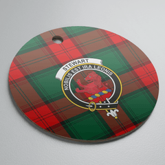Clan Stewart Atholl Modern Tartan Crest Round Ceramic Ornament EB35 Stewart Atholl Modern Tartan Tartan Christmas