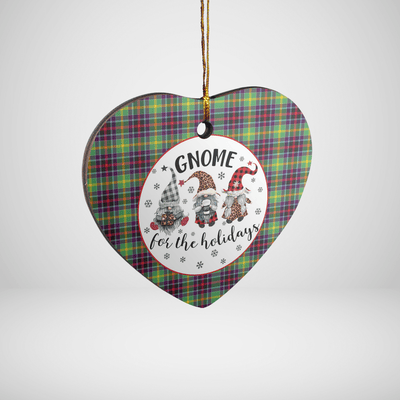 Clan Clephane Tartan Tartan Crest Gnome Heart Ceramic Ornament
