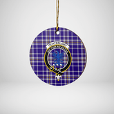 Clan Ochterlony Tartan Crest Round Ceramic Ornament CX91 Ochterlony Tartan Tartan Christmas