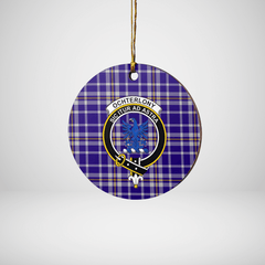 Clan Ochterlony Tartan Crest Round Ceramic Ornament CX91 Ochterlony Tartan Tartan Christmas