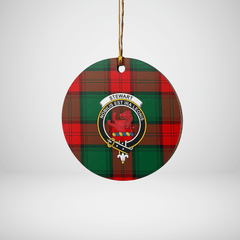 Clan Stewart Atholl Modern Tartan Crest Round Ceramic Ornament EB35 Stewart Atholl Modern Tartan Tartan Christmas