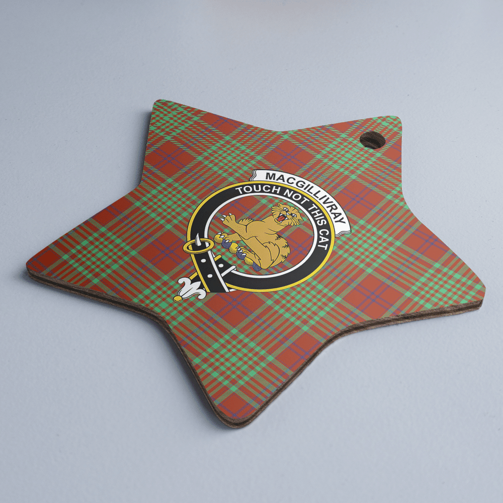 Clan MacGillivray Hunting Ancient Tartan Crest Star Ceramic Ornament QR27 MacGillivray Hunting Ancient Tartan Tartan Christmas