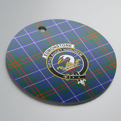 Clan Edmonstone Tartan Crest Round Ceramic Ornament BP74 Edmonstone Tartan Tartan Christmas