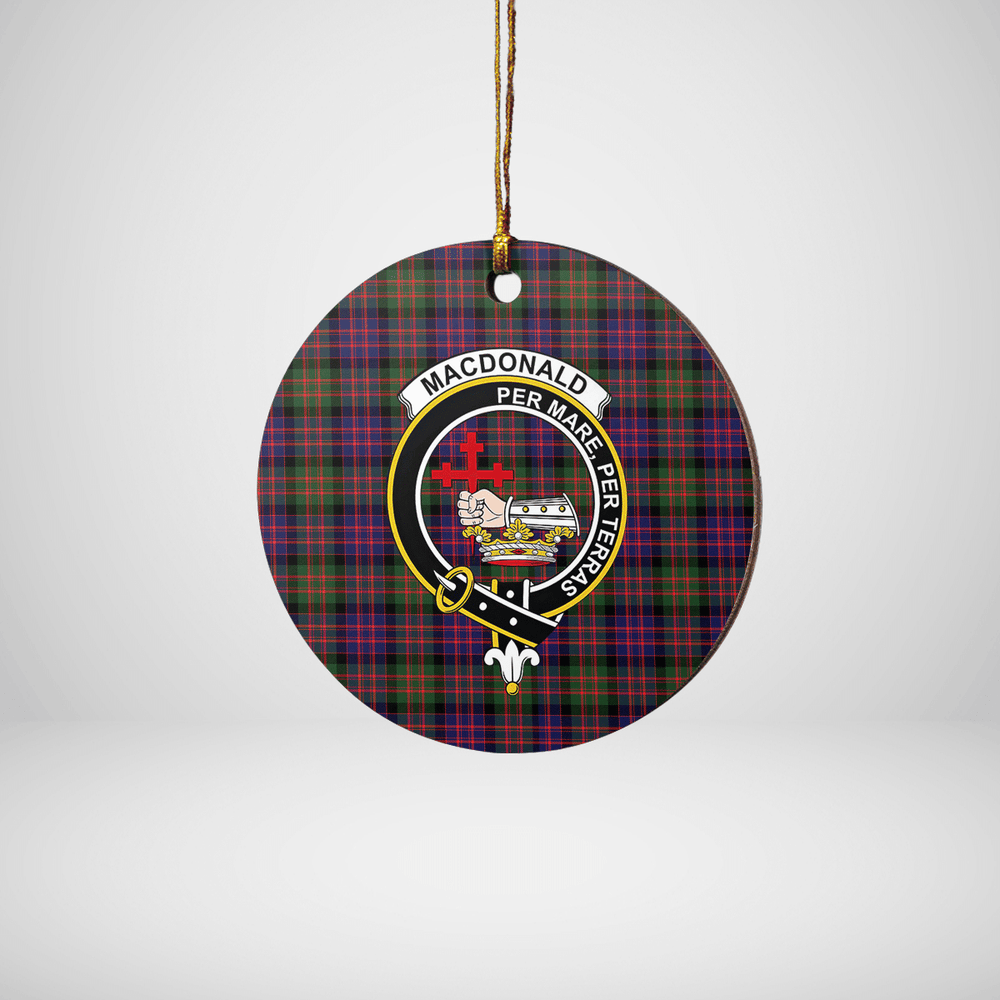 Clan MacDonald Modern Tartan Crest Round Ceramic Ornament KP91 MacDonald Modern Tartan Tartan Christmas