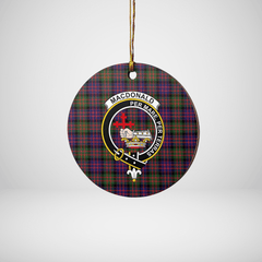 Clan MacDonald Modern Tartan Crest Round Ceramic Ornament KP91 MacDonald Modern Tartan Tartan Christmas