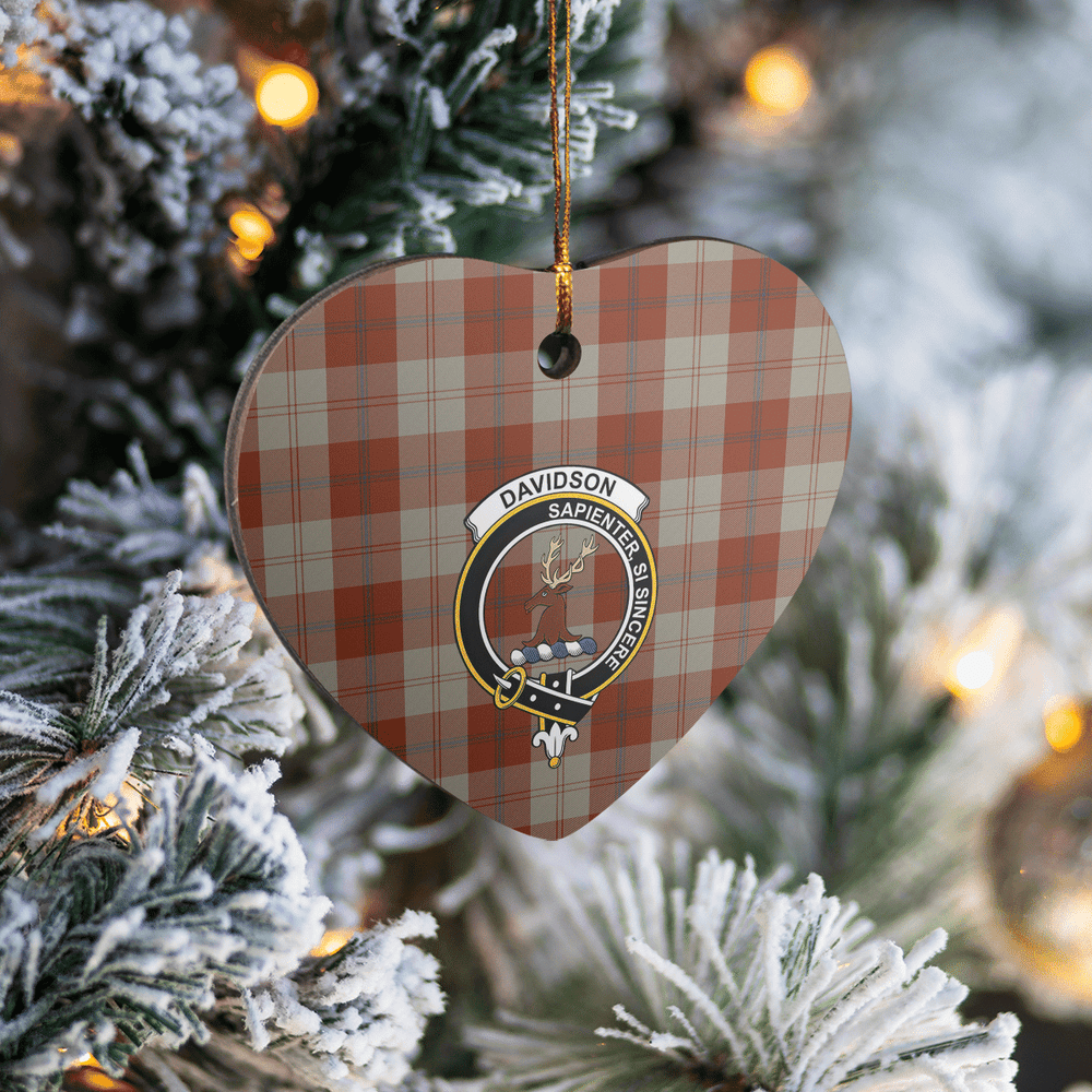Clan Davidson Dress Dancers Tartan Crest Heart Ceramic Ornament FE25 Davidson Dress Dancers Tartan Tartan Christmas