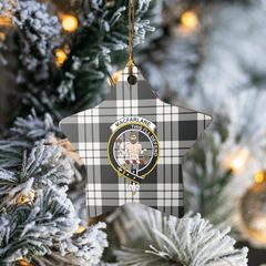 Clan MacFarlane Black & White Ancient Tartan Crest Star Ceramic Ornament WF44 MacFarlane Black & White Ancient Tartan Tartan Christmas