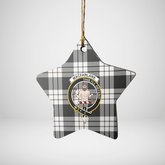 Clan MacFarlane Black & White Ancient Tartan Crest Star Ceramic Ornament WF44 MacFarlane Black & White Ancient Tartan Tartan Christmas