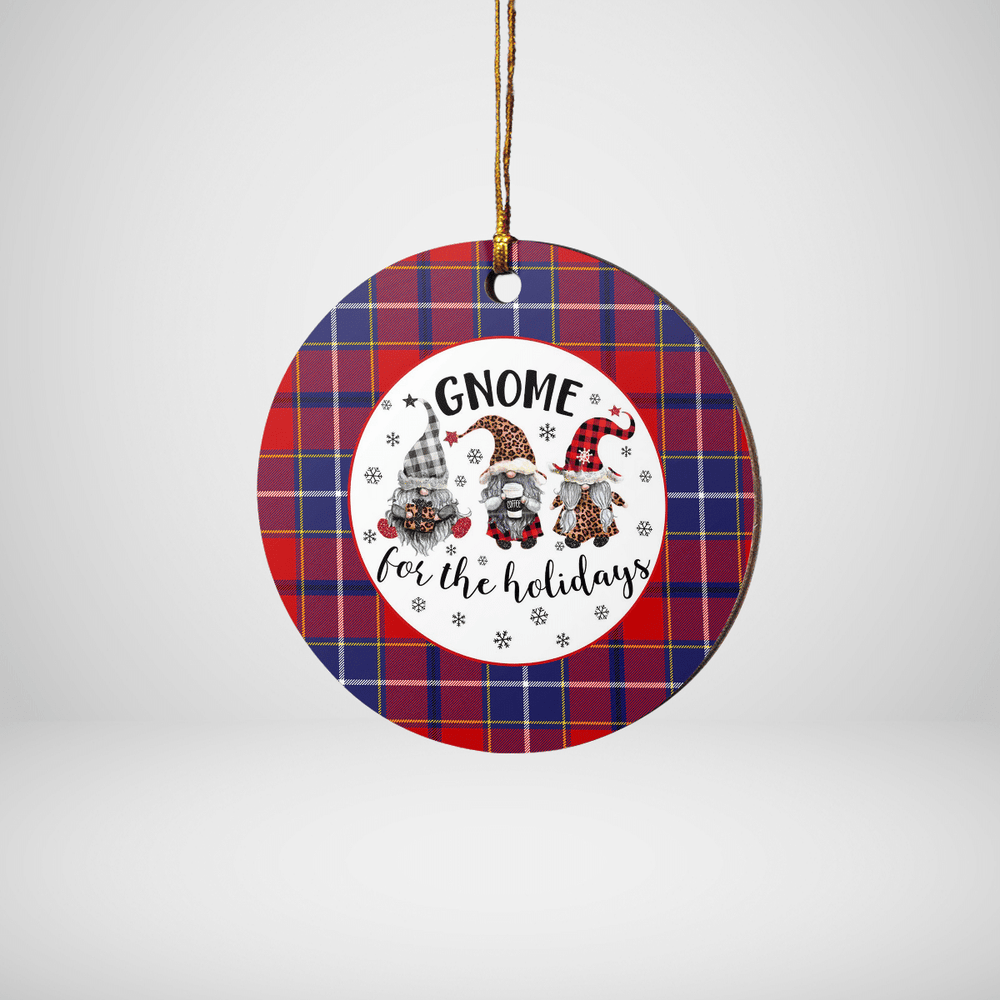 Clan Wishart Dress Tartan Tartan Crest Gnome Round Ceramic Ornament NM18 Wishart Dress Tartan Tartan Christmas