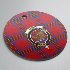 Clan Leslie Modern Tartan Crest Round Ceramic Ornament AO90 Leslie Modern Tartan Tartan Christmas
