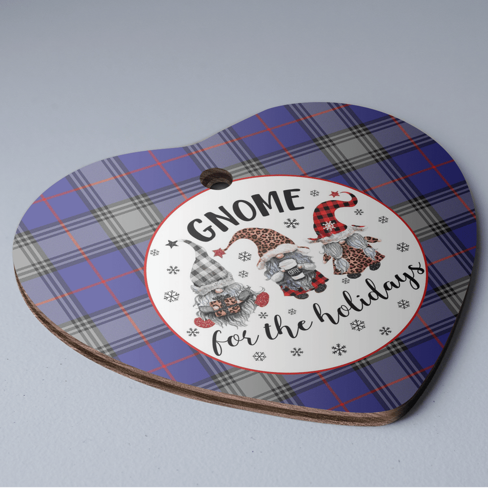 Clan Kinnaird Tartan Tartan Crest Gnome Heart Ceramic Ornament JP51 Kinnaird Tartan Tartan Christmas