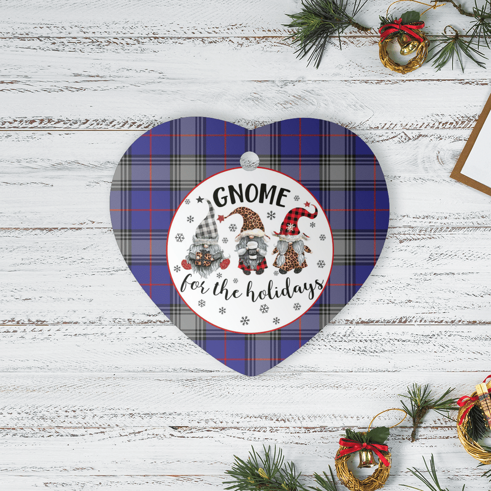 Clan Kinnaird Tartan Tartan Crest Gnome Heart Ceramic Ornament JP51 Kinnaird Tartan Tartan Christmas