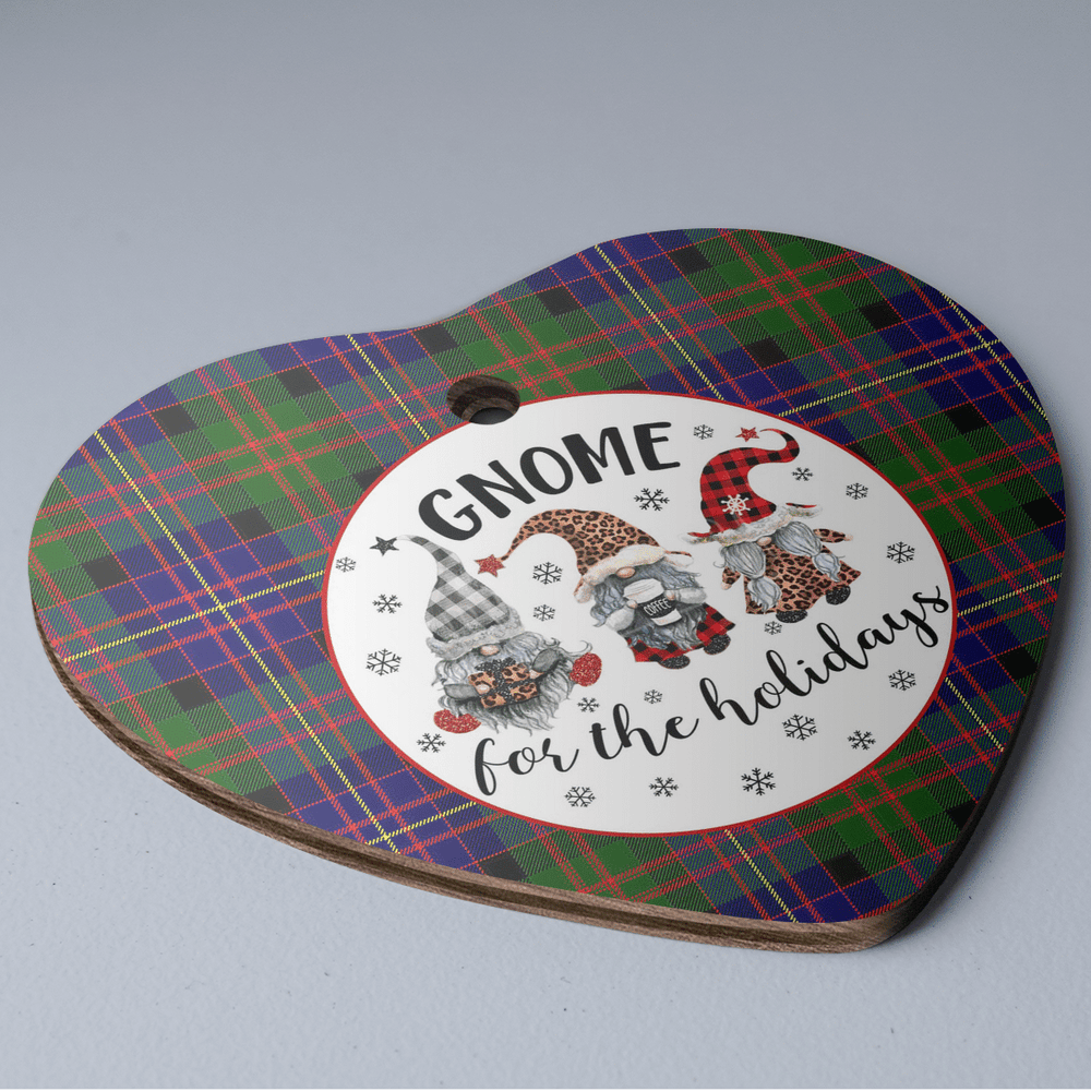 Clan Chalmer Tartan Tartan Crest Gnome Heart Ceramic Ornament QI52 Chalmer Tartan Tartan Christmas