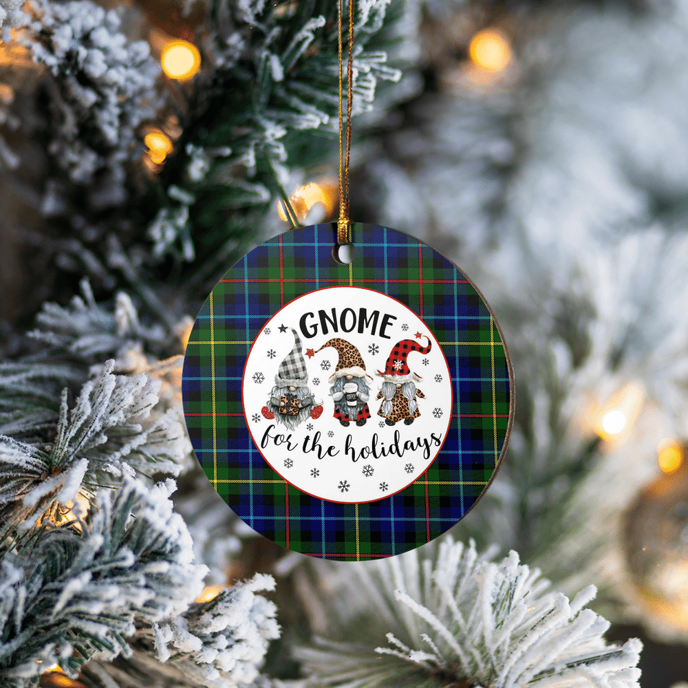 Clan Smith Modern Tartan Tartan Crest Gnome Round Ceramic Ornament ZL82 Smith Modern Tartan Tartan Christmas