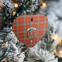 Clan Morrison Red Ancient Tartan Crest Heart Ceramic Ornament IY48 Morrison Red Ancient Tartan Tartan Christmas