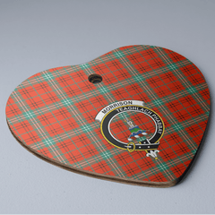 Clan Morrison Red Ancient Tartan Crest Heart Ceramic Ornament IY48 Morrison Red Ancient Tartan Tartan Christmas
