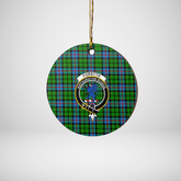 Clan Forsyth Tartan Crest Round Ceramic Ornament SZ87 Forsyth Tartan Tartan Christmas