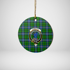 Clan Forsyth Tartan Crest Round Ceramic Ornament SZ87 Forsyth Tartan Tartan Christmas