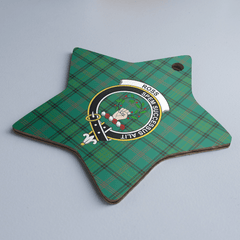 Clan Ross Hunting Ancient Tartan Crest Star Ceramic Ornament RB15 Ross Hunting Ancient Tartan Tartan Christmas