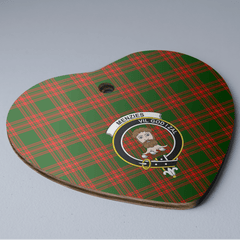 Clan Menzies Green Modern Tartan Crest Heart Ceramic Ornament TC20 Menzies Green Modern Tartan Tartan Christmas