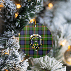 Clan Fergusson Modern Tartan Crest Round Ceramic Ornament WJ54 Fergusson Modern Tartan Tartan Christmas
