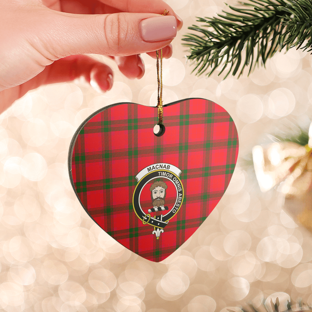 Clan MacNab Modern Tartan Crest Heart Ceramic Ornament ST63 MacNab Modern Tartan Tartan Christmas