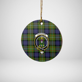Clan Fergusson Modern Tartan Crest Round Ceramic Ornament WJ54 Fergusson Modern Tartan Tartan Christmas