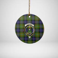 Clan Fergusson Modern Tartan Crest Round Ceramic Ornament WJ54 Fergusson Modern Tartan Tartan Christmas