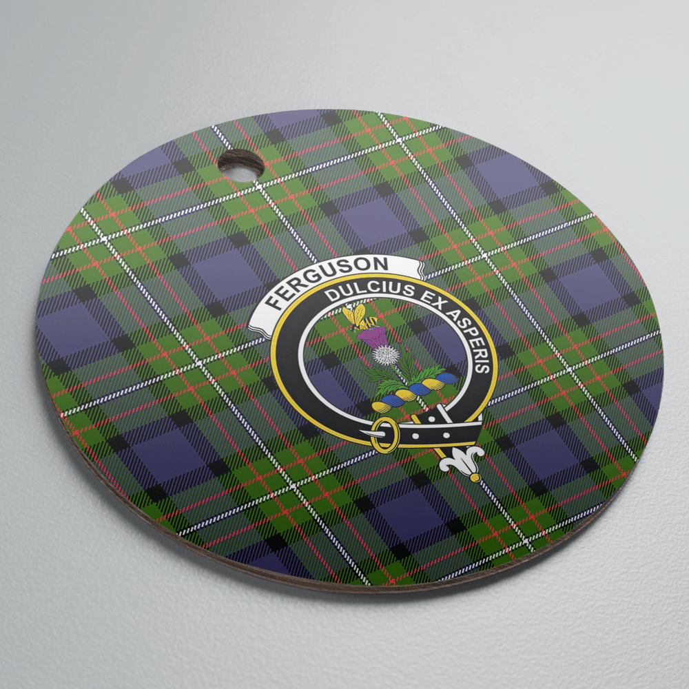 Clan Fergusson Modern Tartan Crest Round Ceramic Ornament WJ54 Fergusson Modern Tartan Tartan Christmas