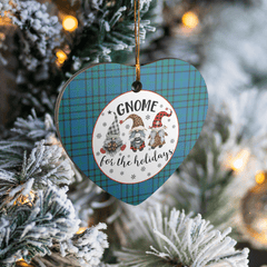 Clan Matheson Hunting Ancient Tartan Tartan Crest Gnome Heart Ceramic Ornament YN74 Matheson Hunting Ancient Tartan Tartan Christmas