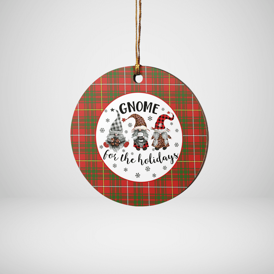Clan Carruthers Tartan Tartan Crest Gnome Round Ceramic Ornament SX57 Carruthers Tartan Tartan Christmas