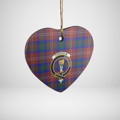 Clan Chisholm Hunting Modern Tartan Crest Heart Ceramic Ornament LU96 Chisholm Hunting Modern Tartan Tartan Christmas