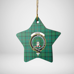 Clan Ross Hunting Ancient Tartan Crest Star Ceramic Ornament RB15 Ross Hunting Ancient Tartan Tartan Christmas