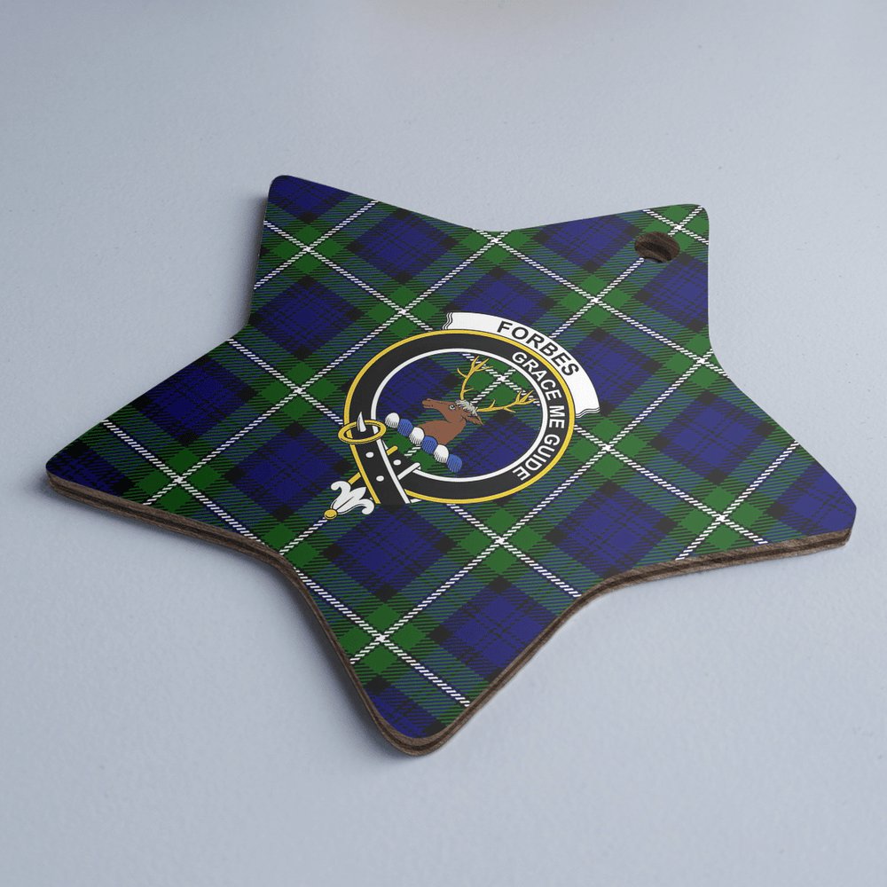 Clan Forbes Modern Tartan Crest Star Ceramic Ornament AS75 Forbes Modern Tartan Tartan Christmas