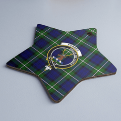 Clan Forbes Modern Tartan Crest Star Ceramic Ornament AS75 Forbes Modern Tartan Tartan Christmas