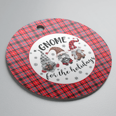 Clan Straiton Aderbeen Tartan Tartan Crest Gnome Round Ceramic Ornament PK15 Straiton Aderbeen Tartan Tartan Christmas