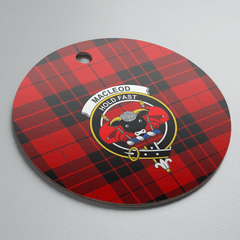 Clan MacLeod of Raasay Tartan Crest Round Ceramic Ornament NZ99 MacLeod of Raasay Tartan Tartan Christmas