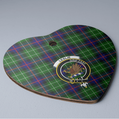 Clan Leslie Hunting Tartan Crest Heart Ceramic Ornament SM97 Leslie Hunting Tartan Tartan Christmas
