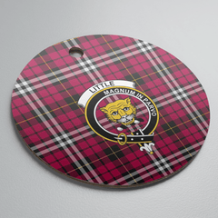Clan Little Tartan Crest Round Ceramic Ornament UR62 Little Tartan Tartan Christmas