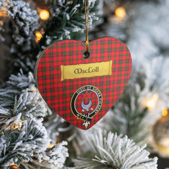 Clan MacColl Modern Tartan Crest Heart Ceramic Ornament FC78 MacColl Modern Tartan Tartan Christmas