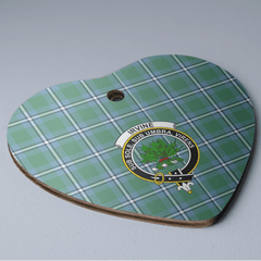 Clan Irvine Tartan Crest Heart Ceramic Ornament BZ41 Irvine Tartan Tartan Christmas