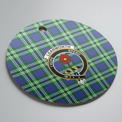 Clan Learmonth Tartan Crest Round Ceramic Ornament BD46 Learmonth Tartan Tartan Christmas