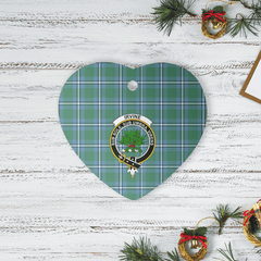 Clan Irvine Tartan Crest Heart Ceramic Ornament BZ41 Irvine Tartan Tartan Christmas