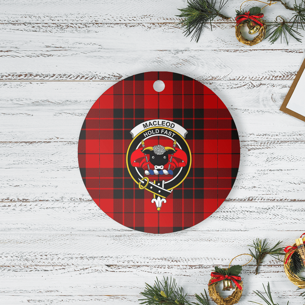 Clan MacLeod of Raasay Tartan Crest Round Ceramic Ornament NZ99 MacLeod of Raasay Tartan Tartan Christmas