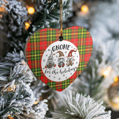 Clan Leask Tartan Tartan Crest Gnome Heart Ceramic Ornament JV74 Leask Tartan Tartan Christmas