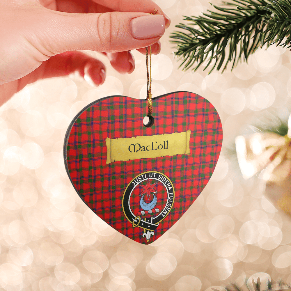 Clan MacColl Modern Tartan Crest Heart Ceramic Ornament FC78 MacColl Modern Tartan Tartan Christmas