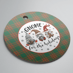 Clan Menzies Green Ancient Tartan Tartan Crest Gnome Round Ceramic Ornament BC53 Menzies Green Ancient Tartan Tartan Christmas