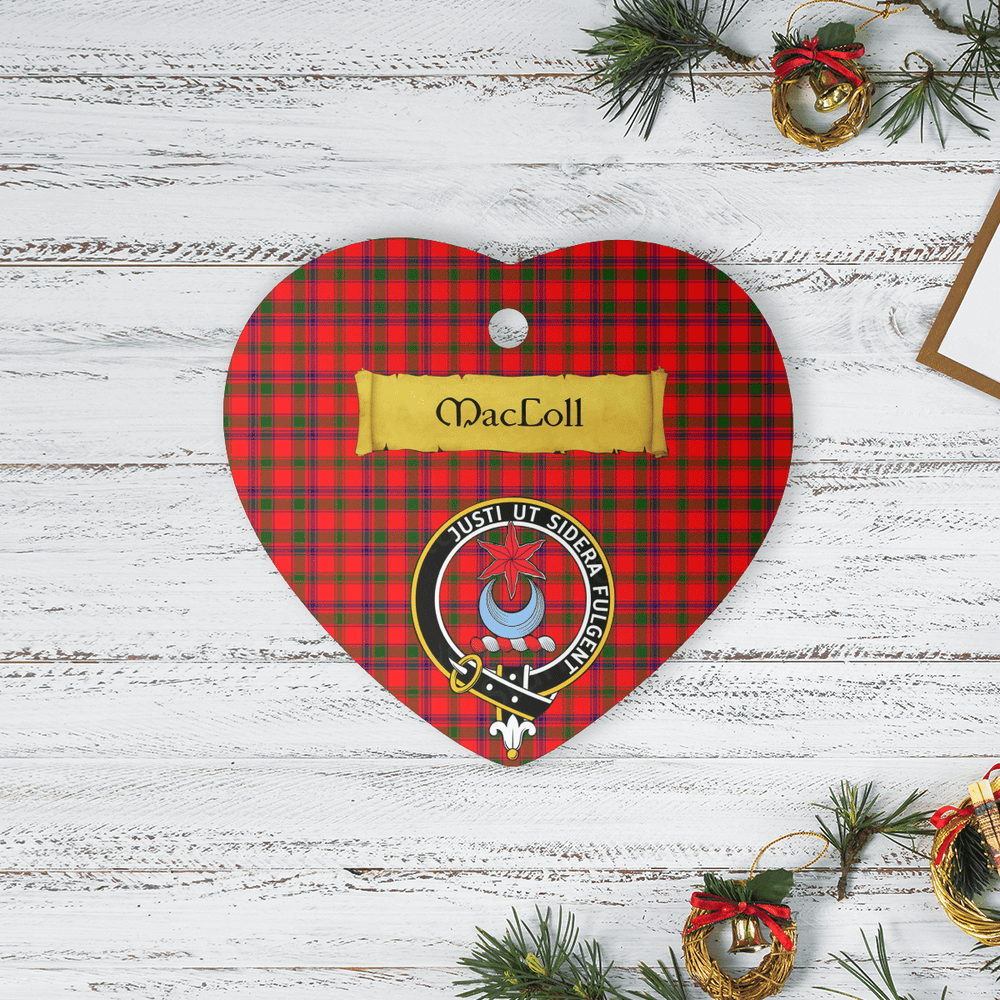 Clan MacColl Modern Tartan Crest Heart Ceramic Ornament FC78 MacColl Modern Tartan Tartan Christmas