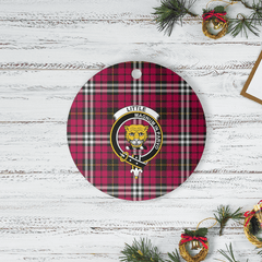 Clan Little Tartan Crest Round Ceramic Ornament UR62 Little Tartan Tartan Christmas