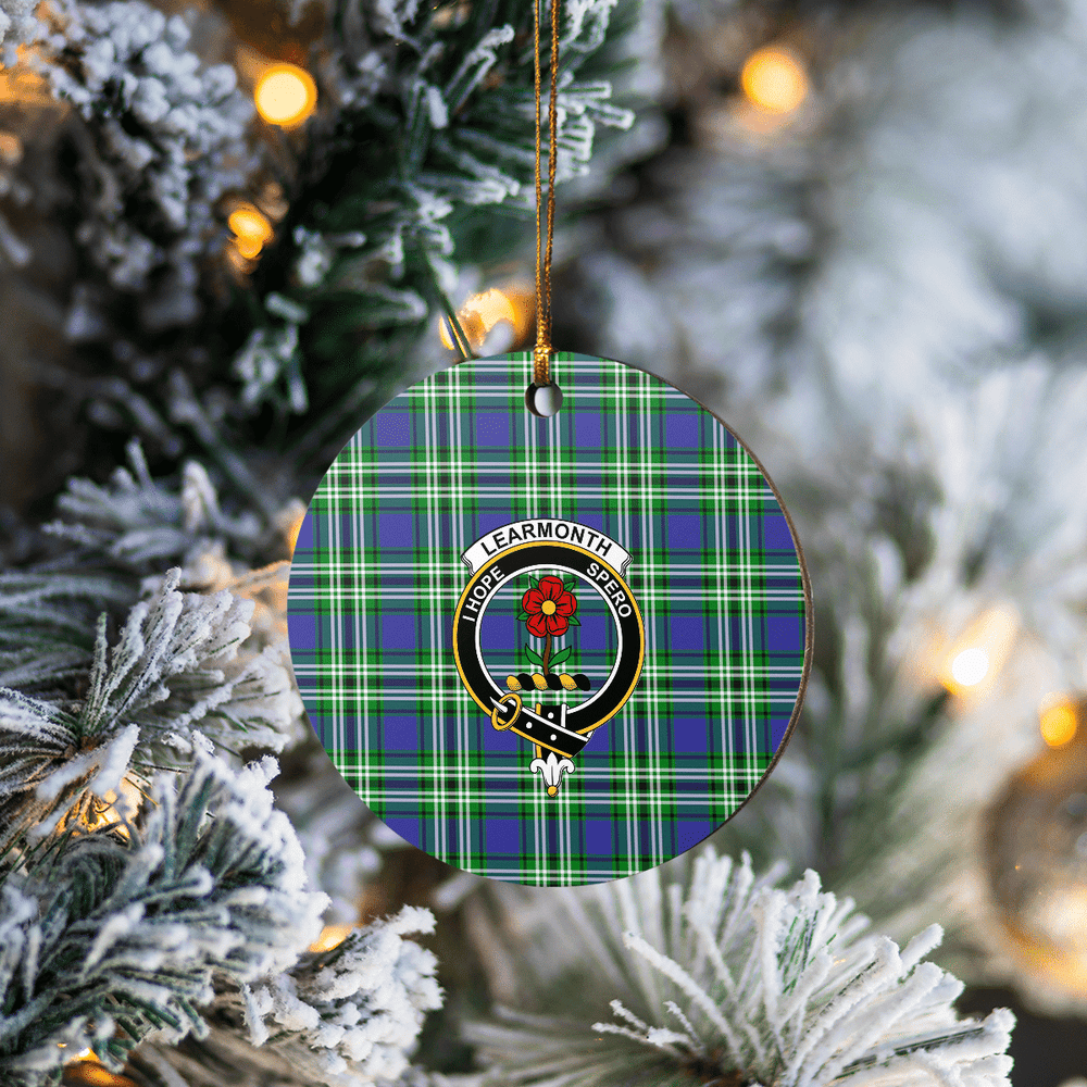 Clan Learmonth Tartan Crest Round Ceramic Ornament BD46 Learmonth Tartan Tartan Christmas